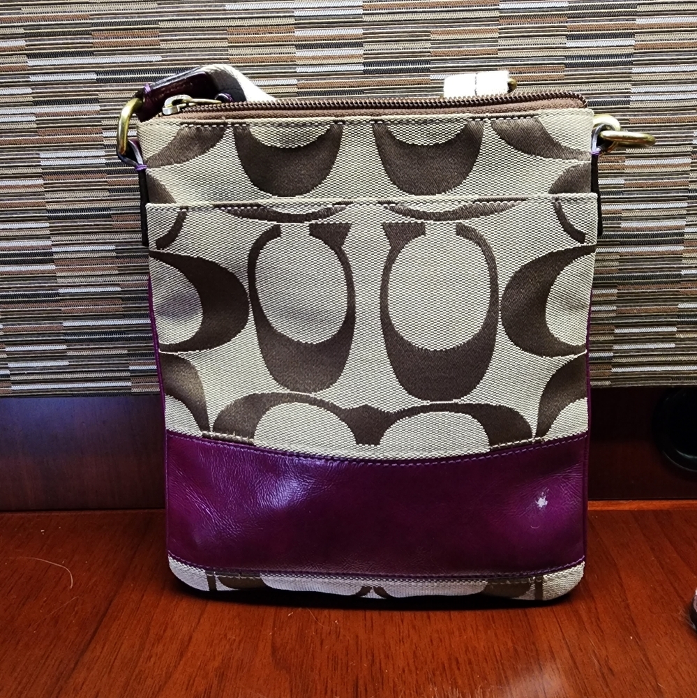 Coach Signature Canvas File Crossbody Bag